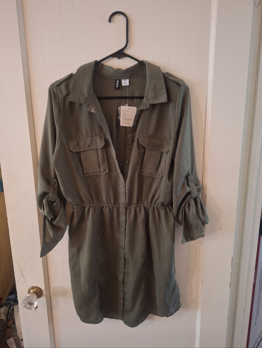 Urban Outfitters BDG Button Down Military Army Green Shirtdress NWT Size M